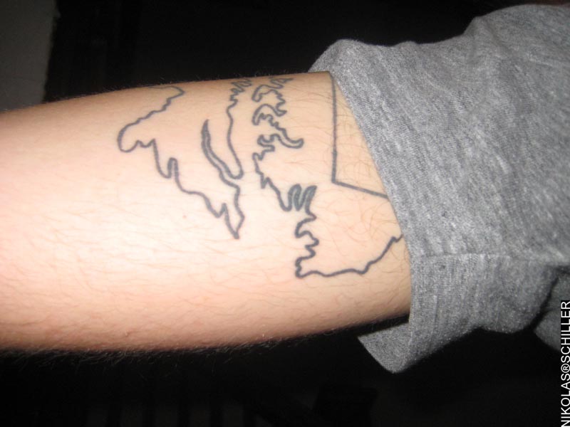 Map Tattoo The State Of Maryland The Daily Render By Nikolas R Schiller